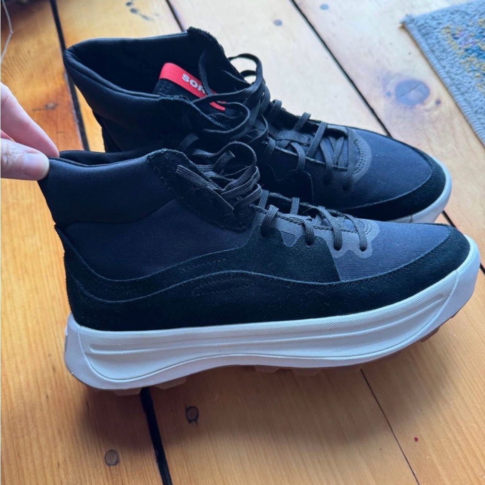 Black High-Top women’s sorel sneaker